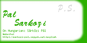 pal sarkozi business card